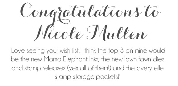 Congratulations to Nicole Mullen