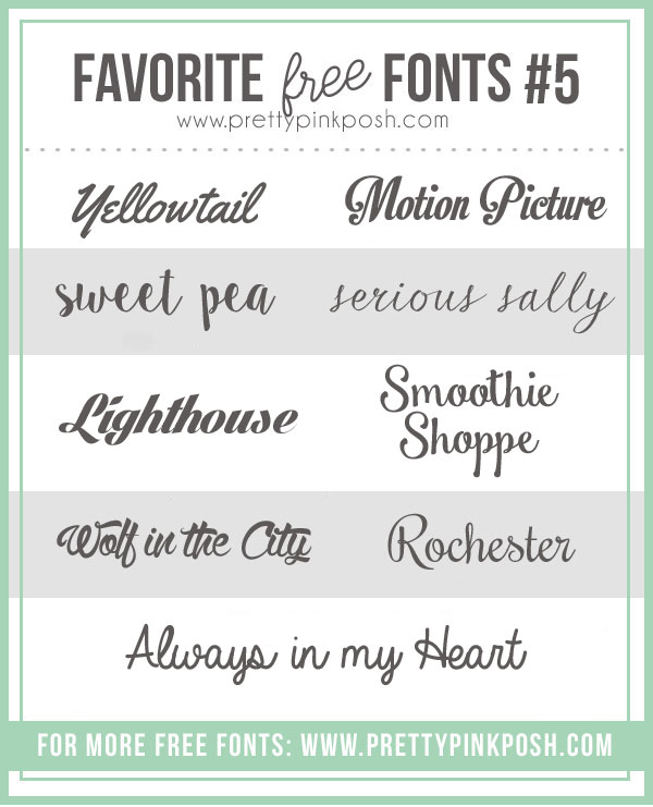 Pretty Pink Posh II Favorite Free Fonts #5