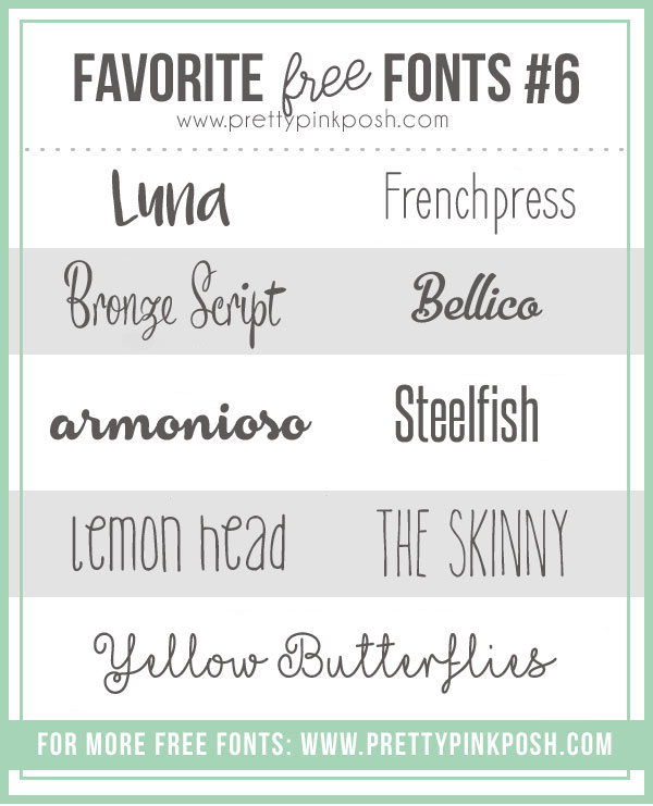 Favorite Free Fonts | Pretty Pink Posh
