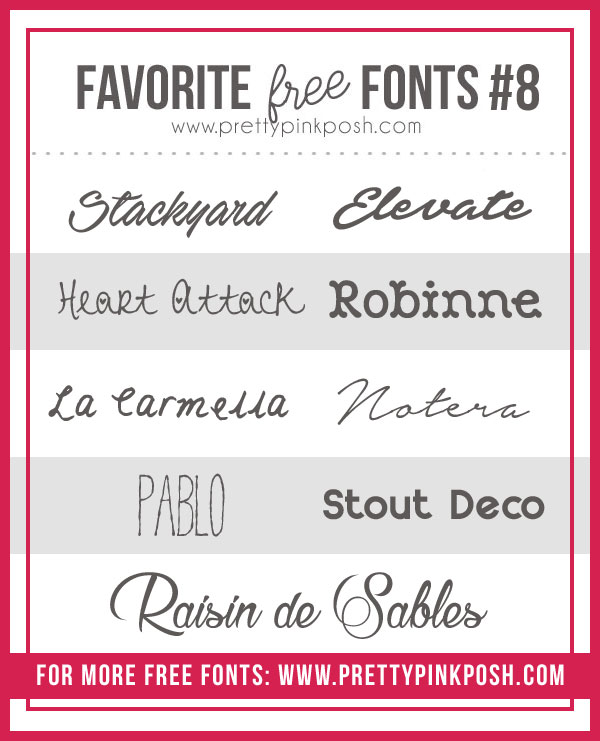 Pretty Pink Posh II Favorite Free Fonts 8