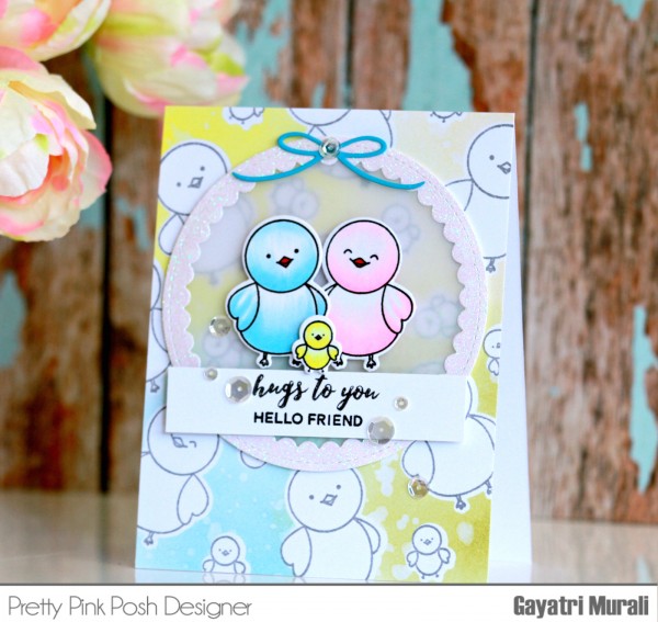 Hugs to you hello friend card vertical