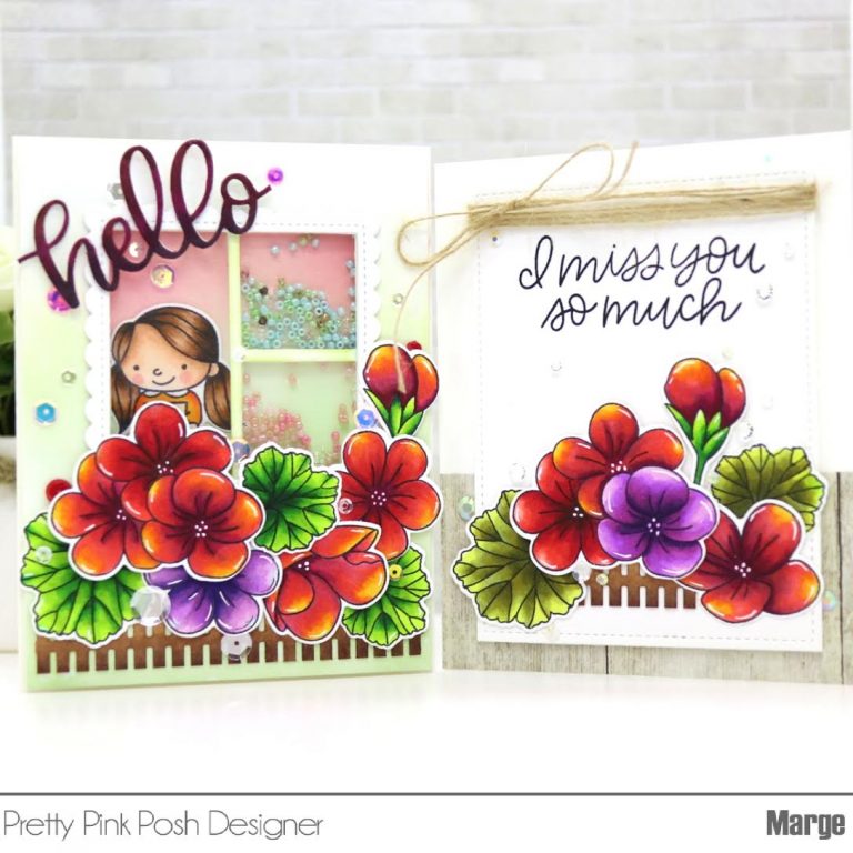 Geraniums Card Duo