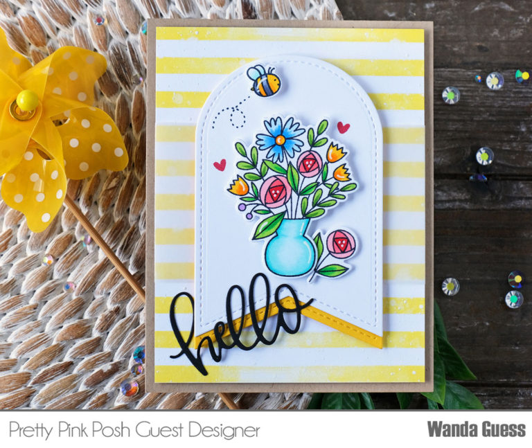 Bouquet and Stenciled Stripes