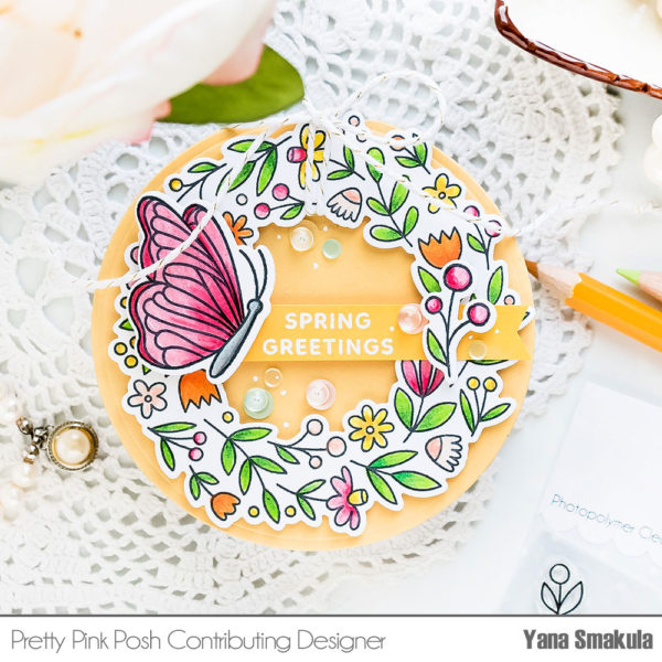 Pretty Pink Posh: Circle Shaped Spring Wreath Card