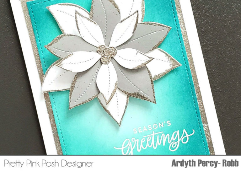 Frosted Poinsettia Christmas Card + Video | Pretty Pink Posh