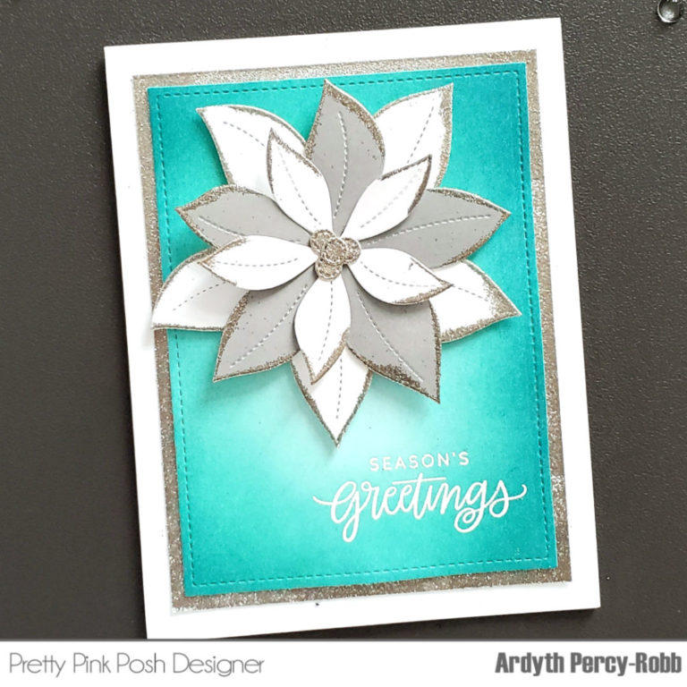 Frosted Poinsettia Christmas Card + Video | Pretty Pink Posh