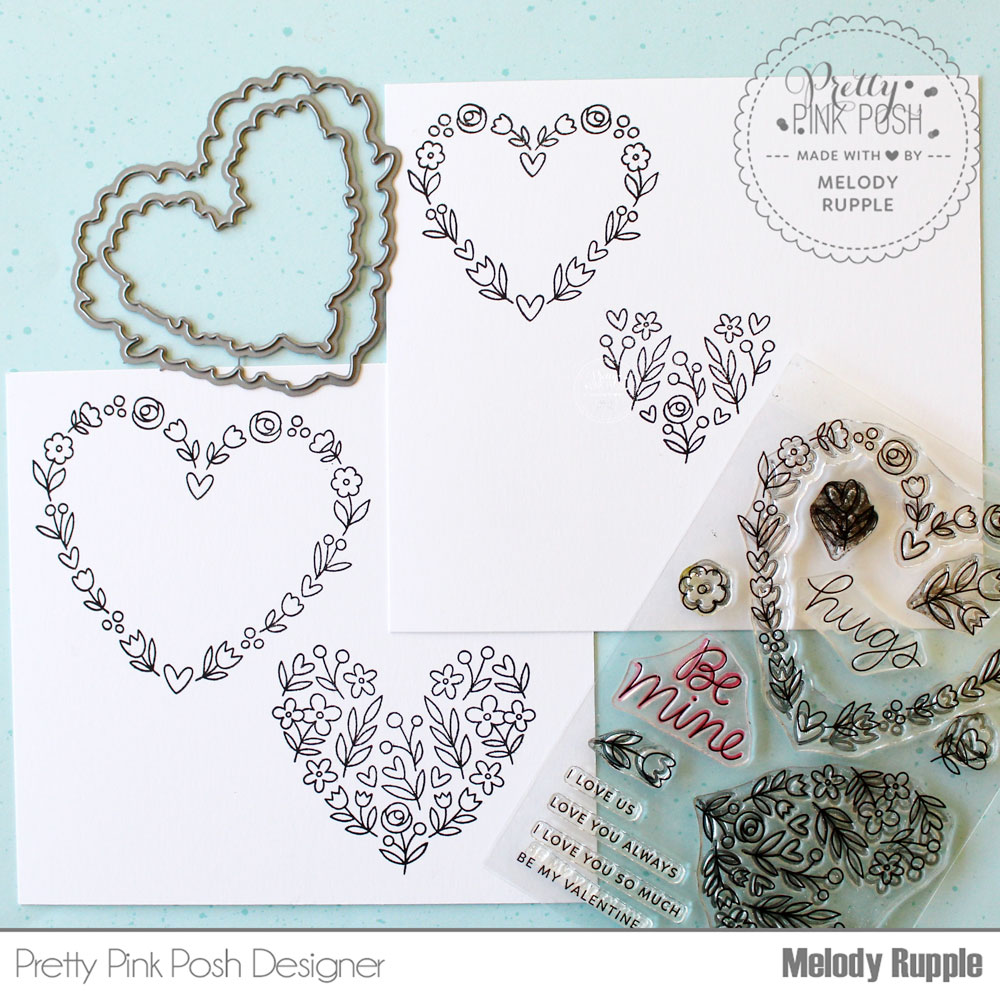 Pretty Pink Posh: Sneak Peek-Large Floral Hearts