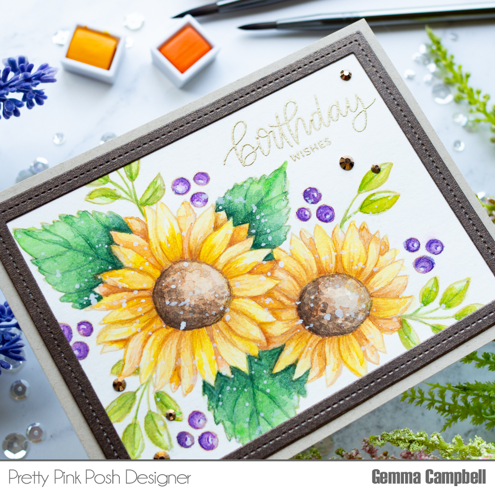 Create A Scene: Watercolor Sunflowers