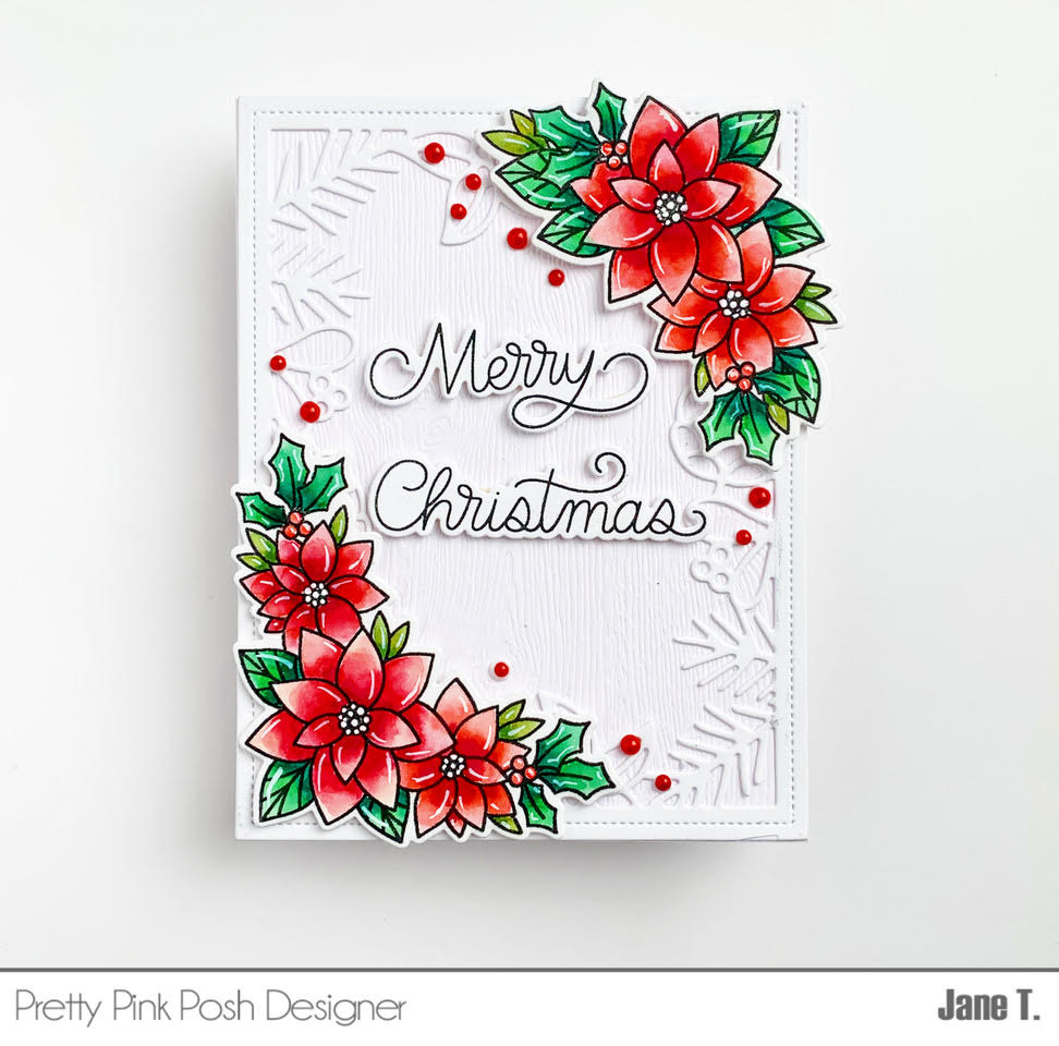 Pretty Pink Posh- Sneak Peek: Holiday Scripts + Poinsettia Corners