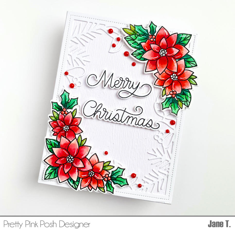 Pretty Pink Posh- Sneak Peek: Holiday Scripts + Poinsettia Corners