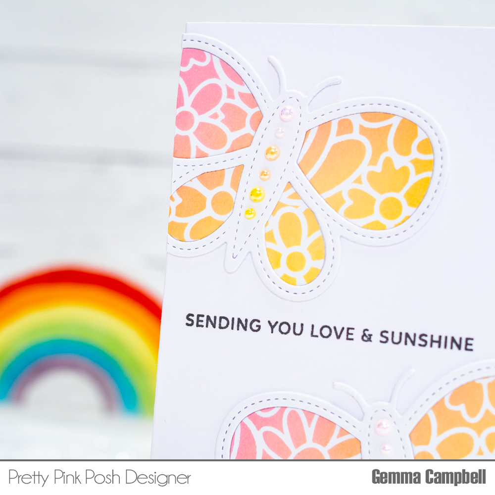 Pretty Pink Posh: Inlaying Stencil Pieces with Die Cuts
