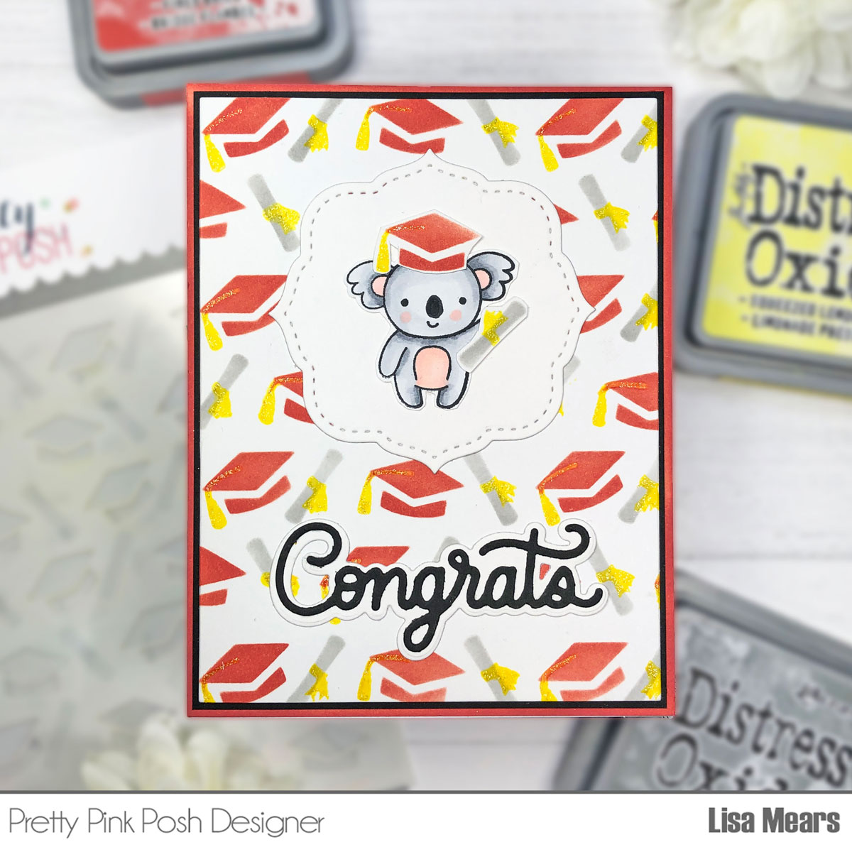 Easy Graduation Card w/ Stencils | Pretty Pink Posh