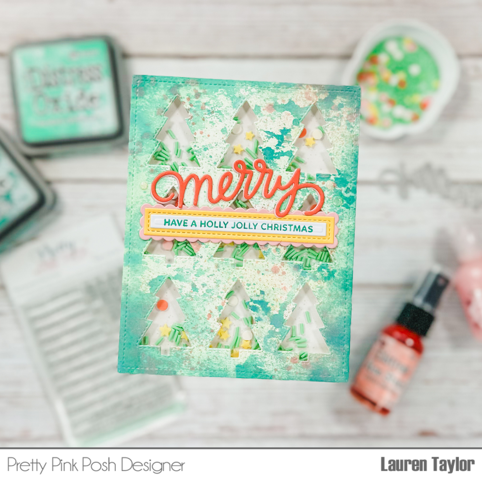 Tree Cover Plate w/ Distress Mica Sprays | Pretty Pink Posh