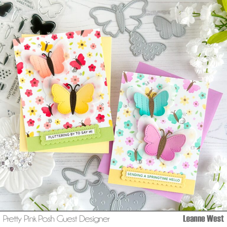 Layered Butterfly Floral Card Duo