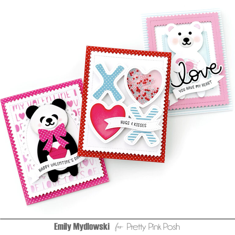 January Intro: Bear Holder + Pinking Rectangles + XOXO Word Shaker